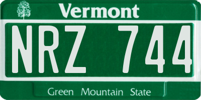 VT license plate NRZ744