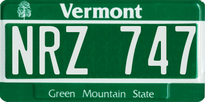 VT license plate NRZ747