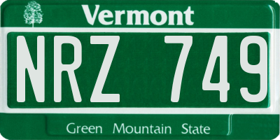 VT license plate NRZ749