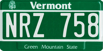 VT license plate NRZ758