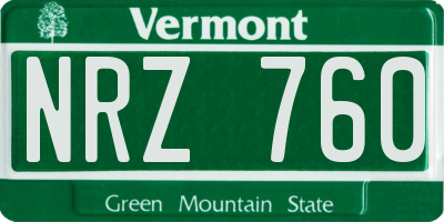 VT license plate NRZ760