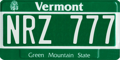 VT license plate NRZ777