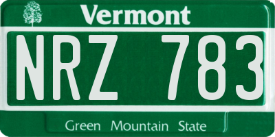 VT license plate NRZ783