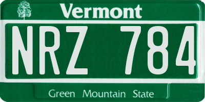 VT license plate NRZ784