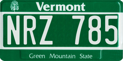 VT license plate NRZ785