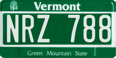 VT license plate NRZ788