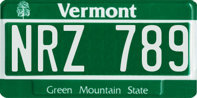VT license plate NRZ789