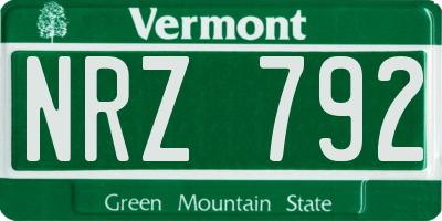 VT license plate NRZ792