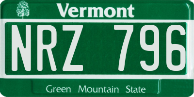 VT license plate NRZ796