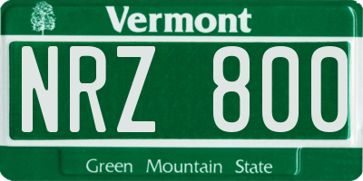 VT license plate NRZ800