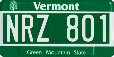 VT license plate NRZ801
