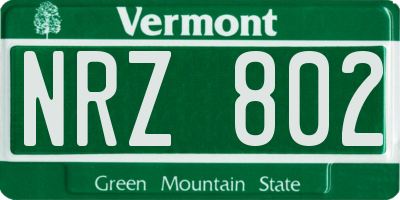 VT license plate NRZ802