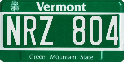 VT license plate NRZ804