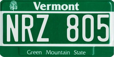 VT license plate NRZ805