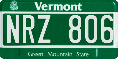 VT license plate NRZ806