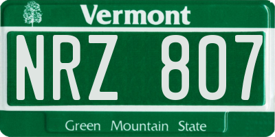 VT license plate NRZ807