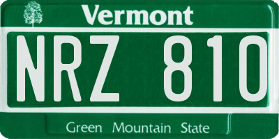 VT license plate NRZ810