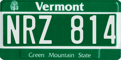 VT license plate NRZ814