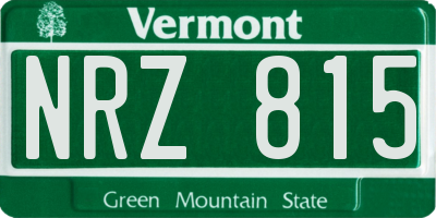 VT license plate NRZ815