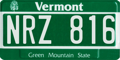 VT license plate NRZ816