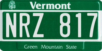 VT license plate NRZ817