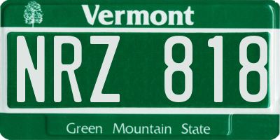 VT license plate NRZ818
