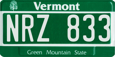 VT license plate NRZ833