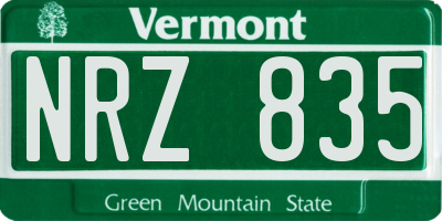 VT license plate NRZ835