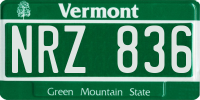 VT license plate NRZ836