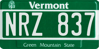 VT license plate NRZ837