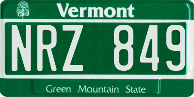 VT license plate NRZ849