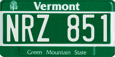 VT license plate NRZ851