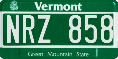 VT license plate NRZ858