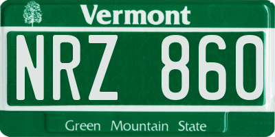 VT license plate NRZ860