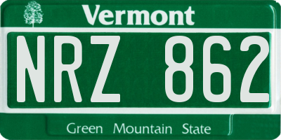 VT license plate NRZ862