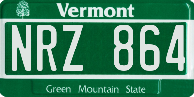 VT license plate NRZ864
