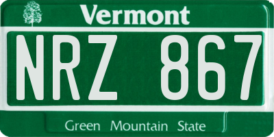 VT license plate NRZ867