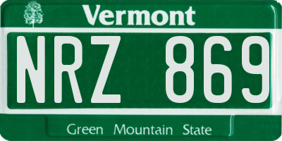 VT license plate NRZ869