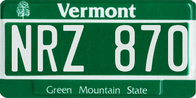 VT license plate NRZ870