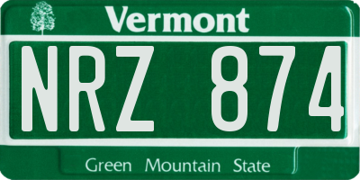VT license plate NRZ874