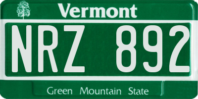 VT license plate NRZ892