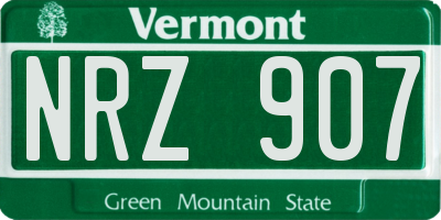 VT license plate NRZ907