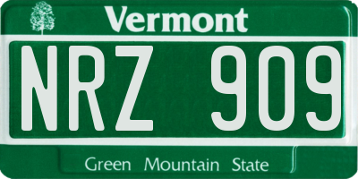 VT license plate NRZ909