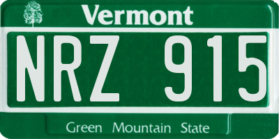 VT license plate NRZ915