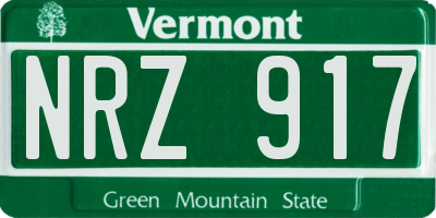 VT license plate NRZ917