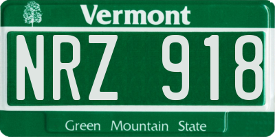 VT license plate NRZ918