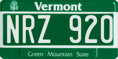 VT license plate NRZ920