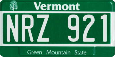 VT license plate NRZ921