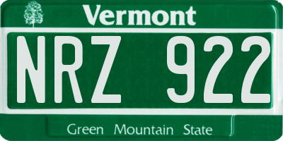 VT license plate NRZ922