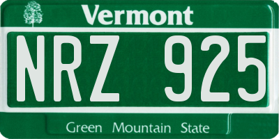 VT license plate NRZ925